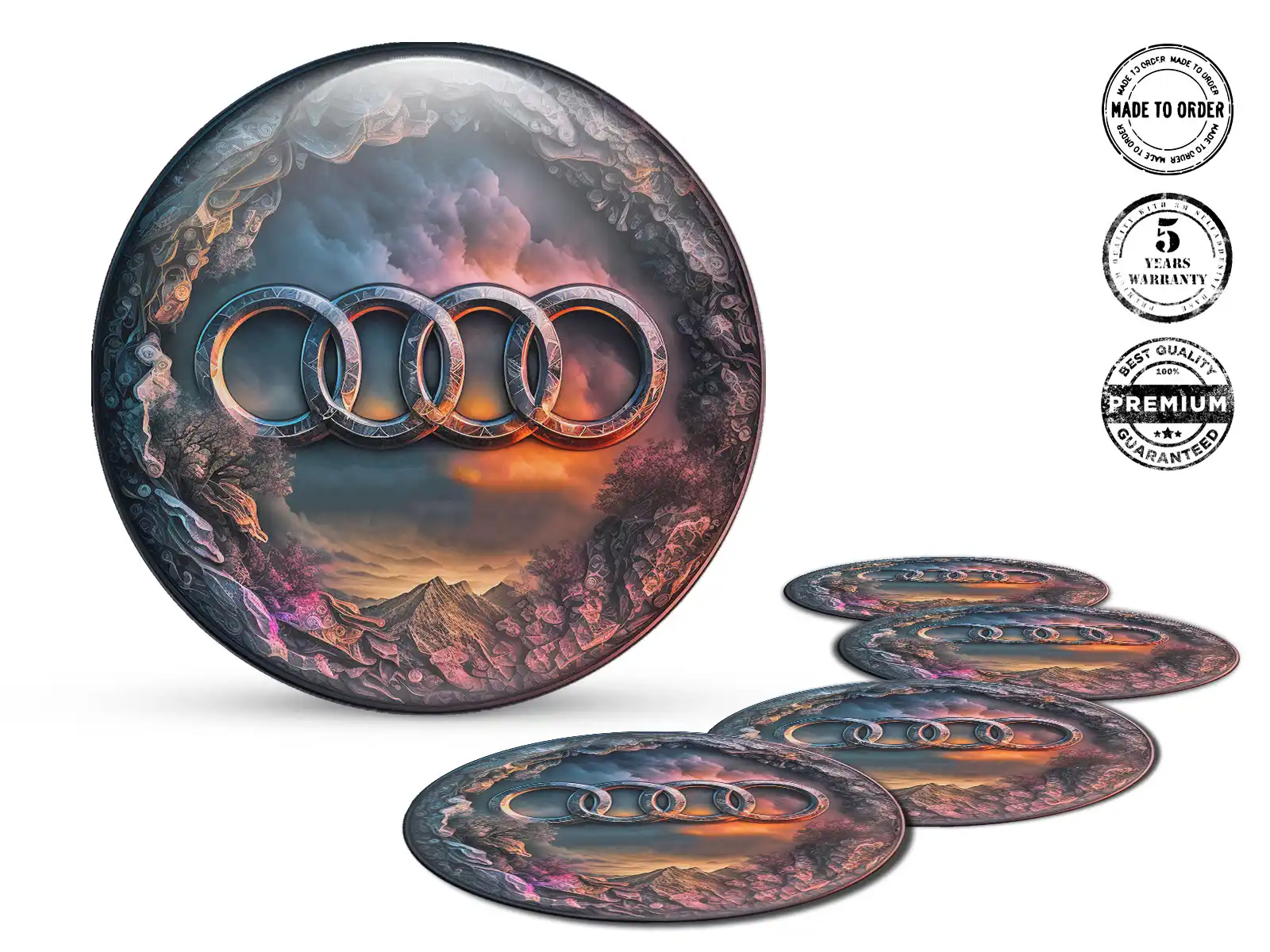 Audi Dome-Sticker-Logo Premium Silikon-Design
